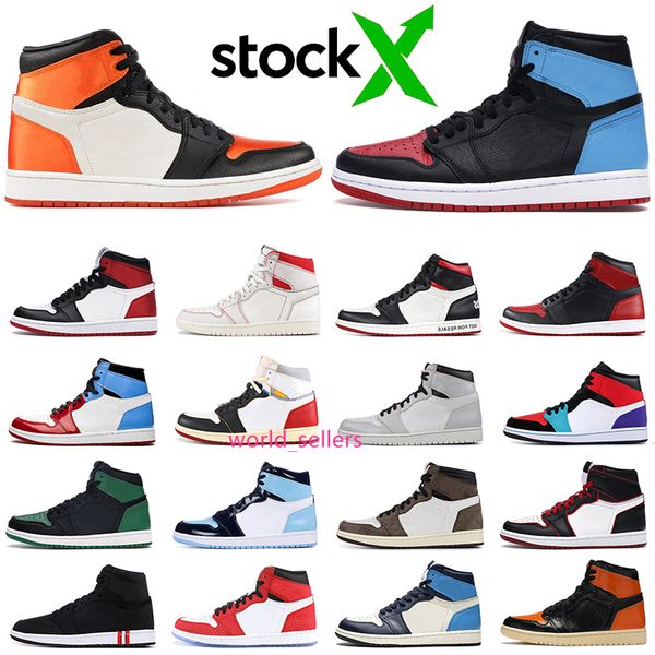 

stock x men basketball shoes jumpman 1 1s pine green unc to chicago obsidian union shattered backboard women mens trainer sports sneakers