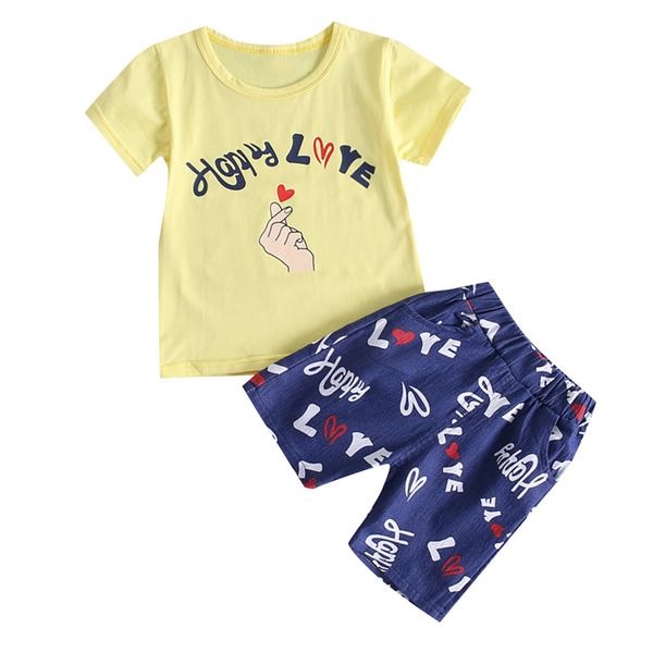 

kids baby girl boy cartton letter print t shirt striped pants outfits clothes set outfits kids clothing childrens 5.25, White