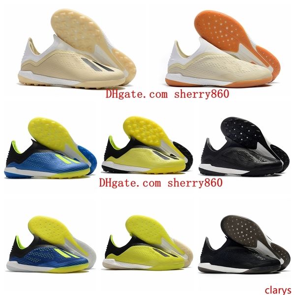 

2019 mens soccer shoes x tango 18+in ic tf turf indoor soccer cleats x 18 football boots scarpe da calcio