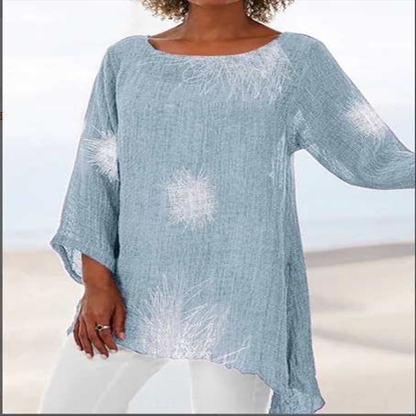 

autumn 2020 women's dandelion printed round collar long sleeve t-shirt autumn 2020 women's dandelion printed round collar long sle, White