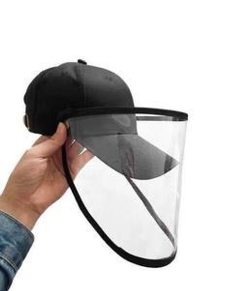 

removable protective hat face mask outdoor safety defence baseball caps anti-spitting protective fisherman cap full mask sun hat, Blue;gray