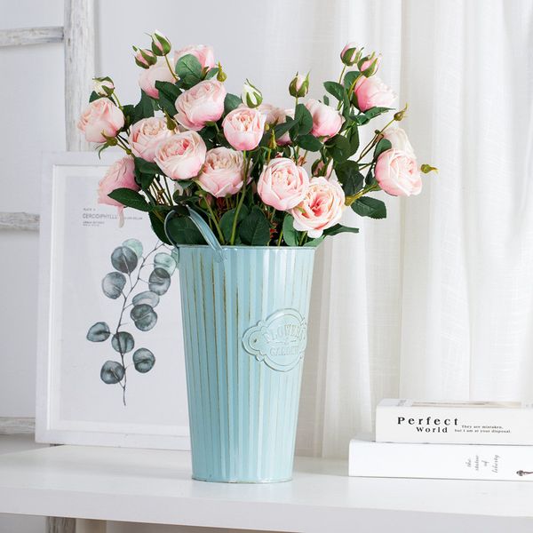 

50pcs 74cm long european artificial rose flower home silk peony wedding flower rose decorative flower party decor