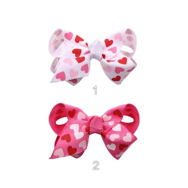 

30pcs / серия 3 «» розовый / красный сердца grosgrain лук девушки 2020 день святого валентина подарка diy дети волос банты заколка для волос, Slivery;white