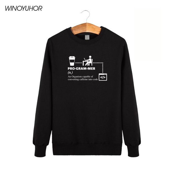 

autumn winter it programmer sweatshirt hooded fleece mens fashion casual long sleeve funny geek pullovers, Black