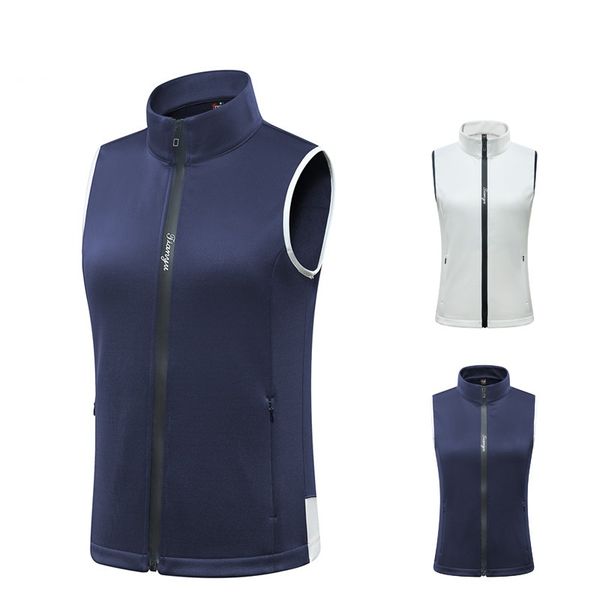

women golf vest sleeveless fleece thickening jackets cycling running jerseys sports vest autumn winter warm clothes d0685, Red;blue