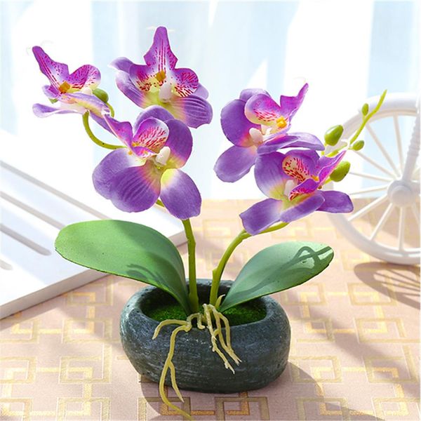 

home for office gift artificial potted simulation bonsai ornaments butterfly orchid fake flowers with pot decorative plant