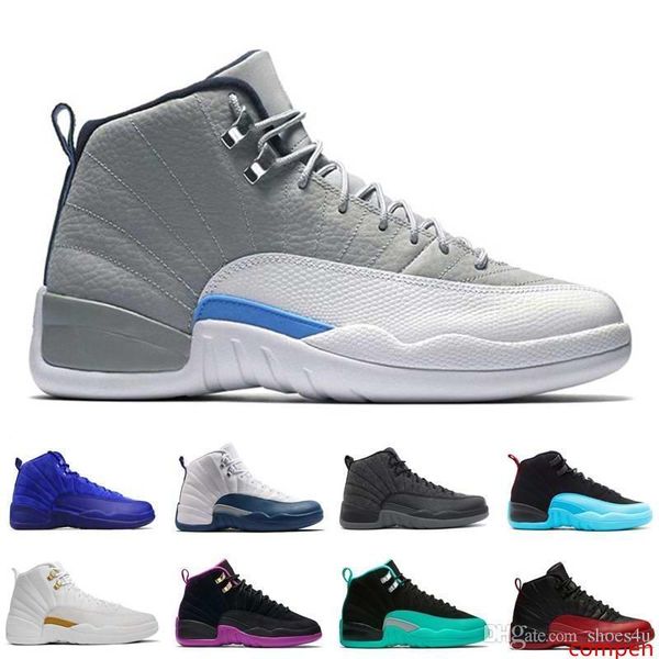

with box]drop shipping super perfect quality 12 12s xii flu game french blue the master men basketball sport shoes us5.5-13
