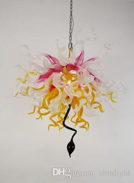 Lâmpadas pendentes 100% Arte Handmade Modern Bulbs Luz decoração de casamento flor projetado vidro soprado led candelabro