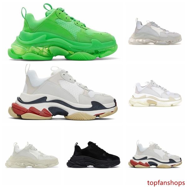 

2019 women designer sneakers mens designer shoes for men women clear sole neon green black white grey mens trainers platform sneakers