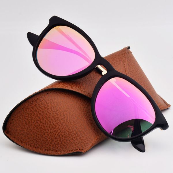 

erika style brand designer polarizing sunglasses men women flash mirror polarized lens fashion sun glasses gafas de sol with case and box, White;black