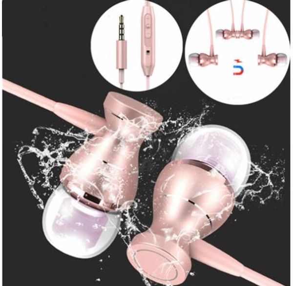 

wholesale in-ear bass sound earphone headsets headphone control magnetic clarity stereo sound with earphones for iphone mobile phone mp4