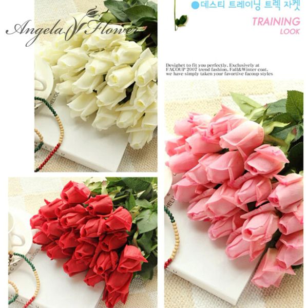 Acheter Fresh Rose Fleurs Artificielles Real Touch Rose Fleurs Décorations Pour La Maison Pour La Fête De Mariage Ou Anniversaire Livraison Gratuite