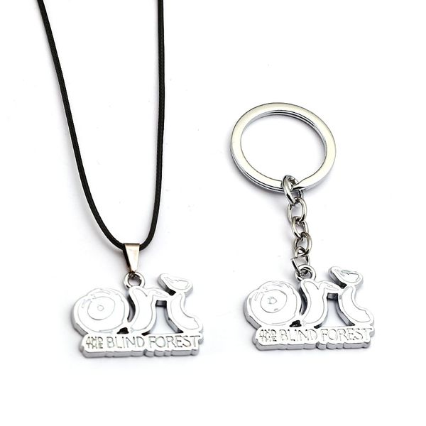 

wholesale10pcs/lot jewelry keychain game ori pendants necklace leather chain elf aogi dark forest custom jweijao accessory, Silver