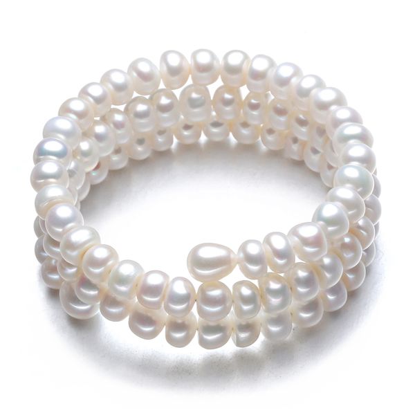 

zhboruini charm pearl bracelet pearl jewelry multi row bracelet natural freshwater for women wedding banquet gift, Golden;silver