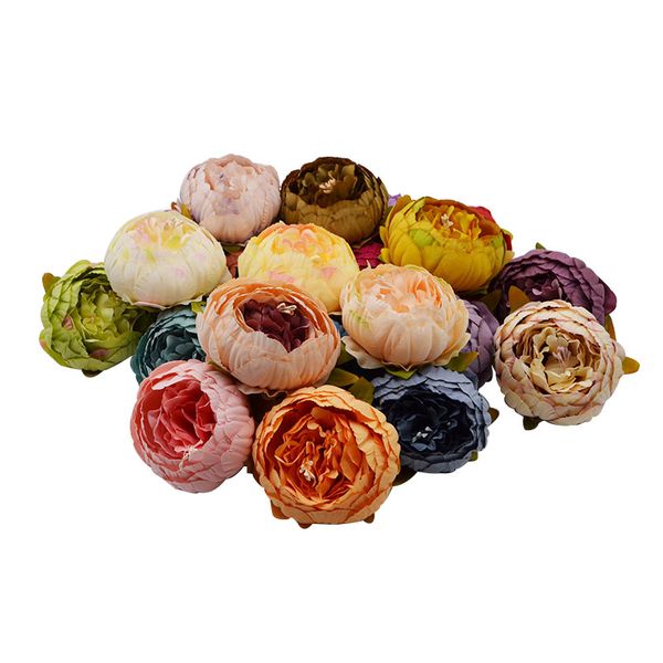 

1 pcs 8cm big artificial peony flower heads diy silk flower head for wedding home party decoration flowers fake