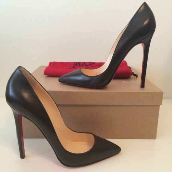 

so kate styles 12cm high heels shoes red bottom nude black color genuine leather point toe women pumps rubber wedding shoes