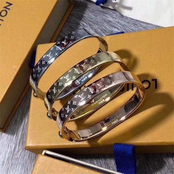 

2019classic монограмма pattern женские браслеты ins мода личность женский браслет рождественские подарки для девочек браслет, Golden;silver