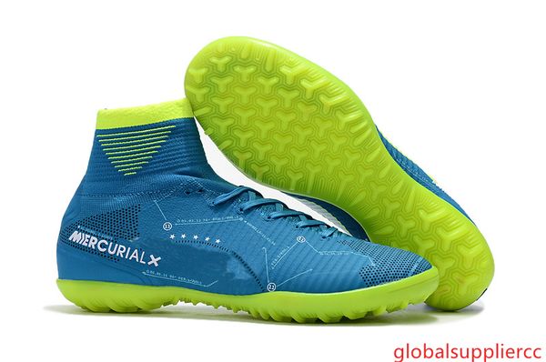 

синий зеленый футбол бутсы mercurial superfly v tf sx неймар дети крытый обувь высокого голеностопного криштиану роналду mens женщин бутсы