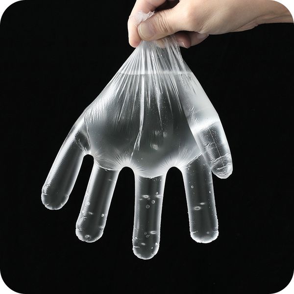 

100pcs/pe disposable plastic gloves restaurant barbecue transparent environmental protection kitchen housework cleaning gloves