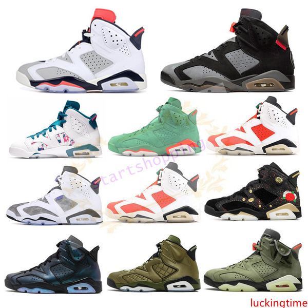 

new men black infrared 6 6s basketball shoes mens cny carmine gatorade green tinker unc black cat designer trainers sneakers us 7-13