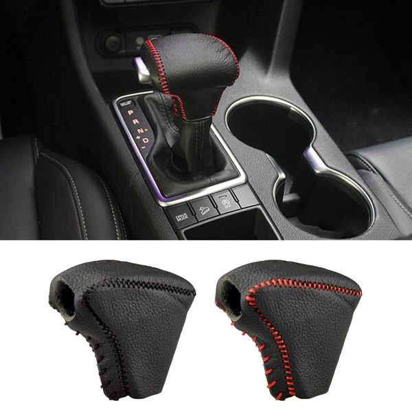 

car automatic gear head shift collars cover for kia rio 4 k2 sportage optima k5 kx5 niro 2017 2018 leather gear shift knob case
