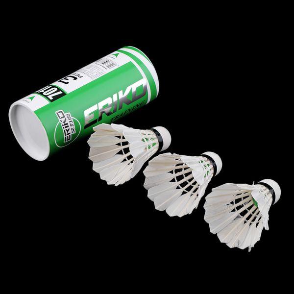 

3pcs training white duck feathers badminton shuttlecocks birdies ball game sport entertainment product badminton balls with can