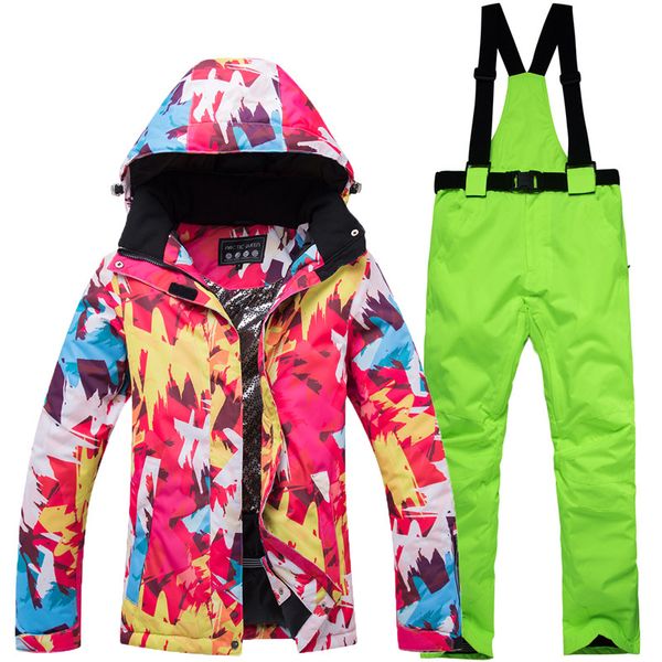 

2018 new winter ski jacket women girls waterproof snowboard ski suits climbing snow female skiing pants camping hiking equip