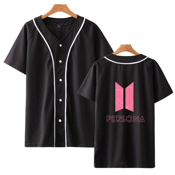 

2019bts of map shirt the soul persona easy thin section baseball clothing t shirts, Black