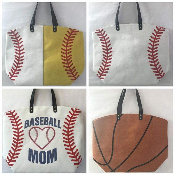 

basketball cotton canvas tote bag large sports bags girls tote bags yellow white handbags team players accessories cfyz51q, Black