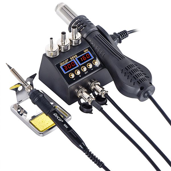 

2 in 1 750w air gun lcd digital display welding rework station for cell-phone bga smd pcb ic repair solder iron hairdry