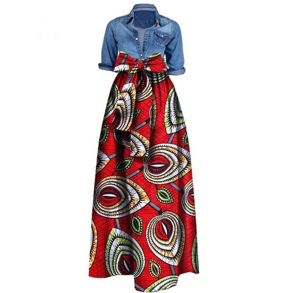 

african print dresses for women 2019 news wax fabric skirts traditioanal dashiki bazin plus size party fashion african clothes, Red