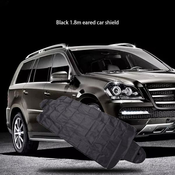 

black 1.8m oxford 600d polyester taffeta with ears universal windshield sun protection snow car protective cover