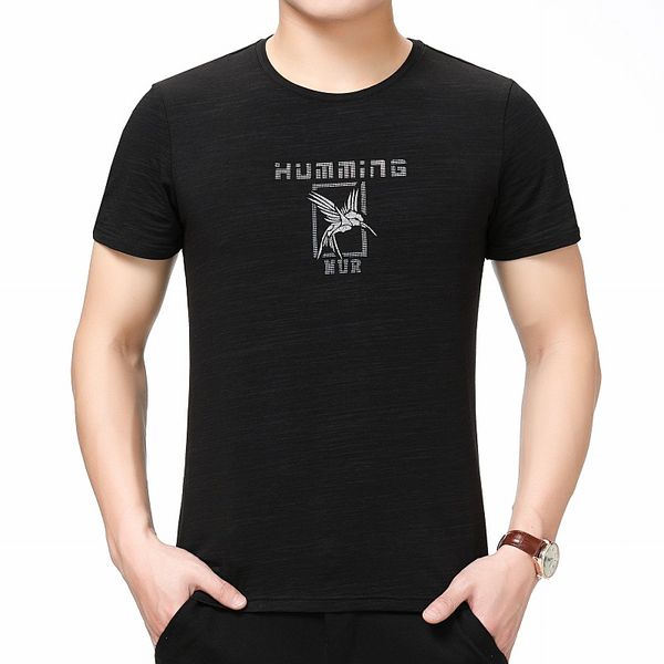 

2019 summer short sleeve t-shirt men's wear pure cotton crew neck new style trend mercerized pure cotton t-shirt half sleeve men, White;black