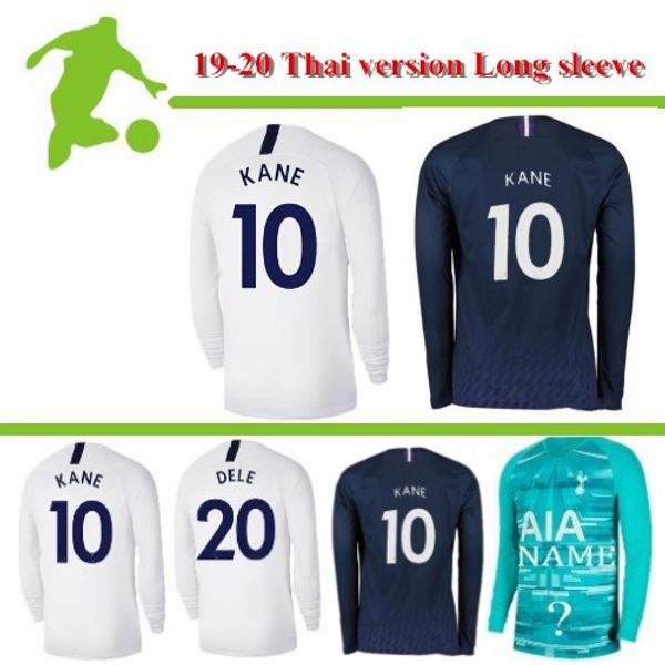 

19 20 spurs home soccer jersey 2019 long sleeve tottenhames kane alderweireld eriksen dele home away child jersey red football shirt, Black;yellow