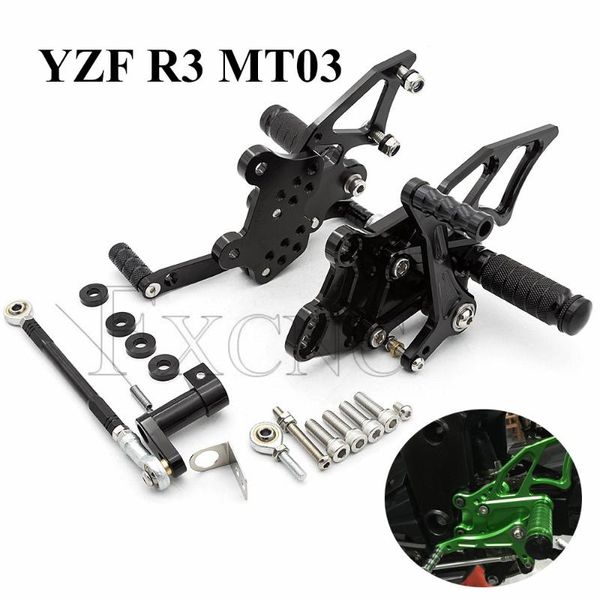

cnc aluminum rearset rear set for yzf r3 mt03 14-19 r25 14-18 mt25 adjustable foot peg rearsets footrest foot pegs pedal