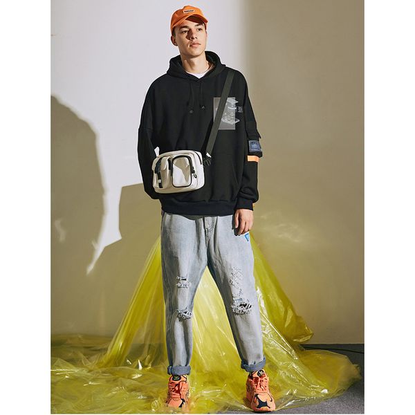 

designer sweater 2019 mens autumn new loose print hooded brand fashion hoodie luxury hip hop hoodie for mens asian size m-2xl, Black