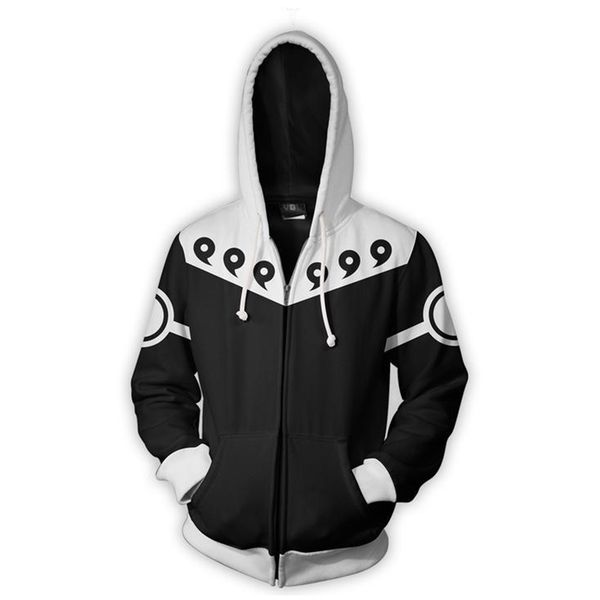 

3d zip up hoodie men anime 3d print cosplay sweatshirt long sleeve hoody streetwear zipper jacket hipster, Black