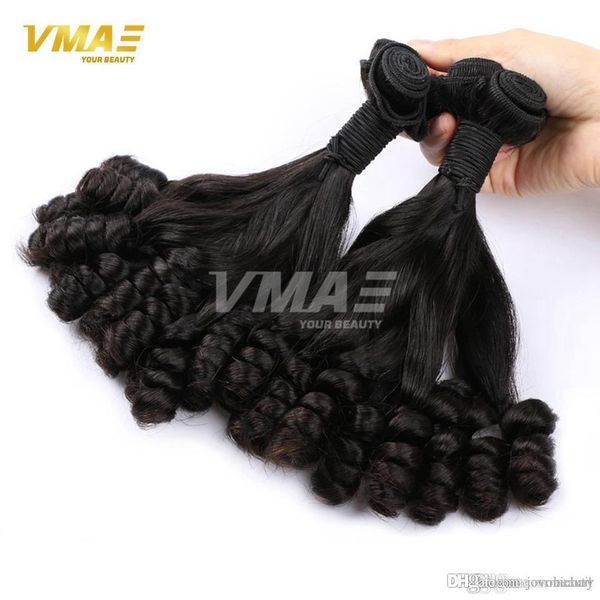 

vm perfect bundle unprocessed peruvian hair virgin aunty funmi hair 100% human weave bouncy curls extensions hairpiece, Black
