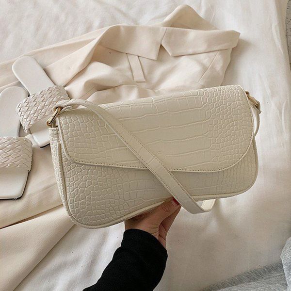 

fashion crocodile pattern pu leather shoulder bag for women simple female travel handbag lady hand bag small purses tote sac