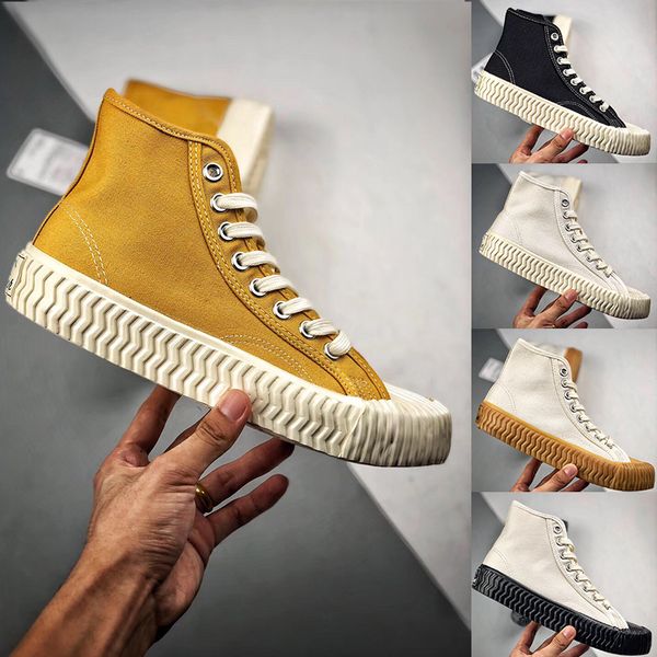 

2019 excelsior bolt high canvas old skool sports shoes vintage designer black white yellow beige mens woman casual run trainer sneakers
