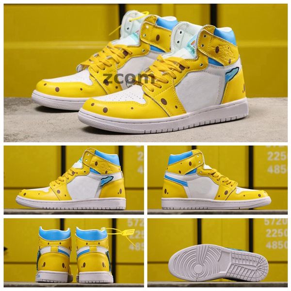 

new designer 1 sponge bobs high og basketball shoes 1s mid low gs black mandarin duck trainers women mens sneakers zapatos