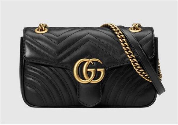 

2019classic women v shape golden chain shoulder bag flap crossbody bags wallet card bags real leather clutch bags messenger ba