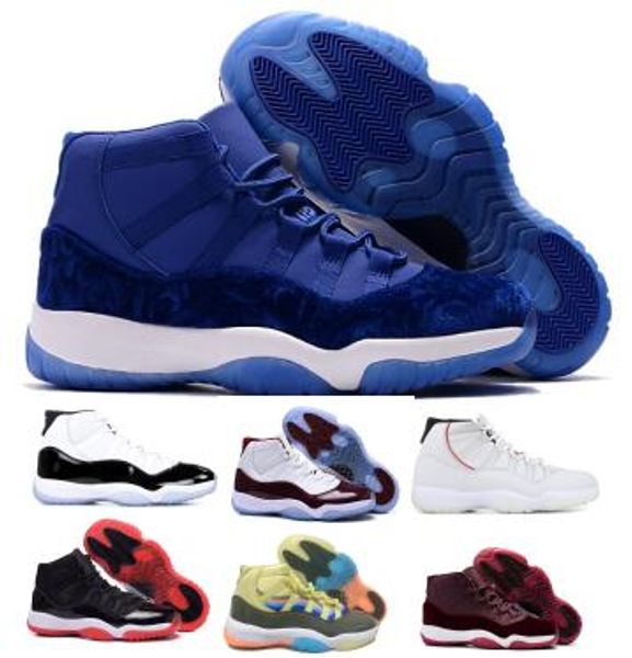 

2019 11 11s XI Basketball Shoes Sneakers Black Bred Platinum Tint Spaces Jams Concord Velvet Heiress Mens Women Man Chaussure Baskets Shoes