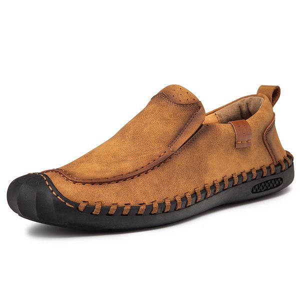 

leather men casual shoes loafers slip on comfortable fashion men shoes walking brown black man moccasins flats driving