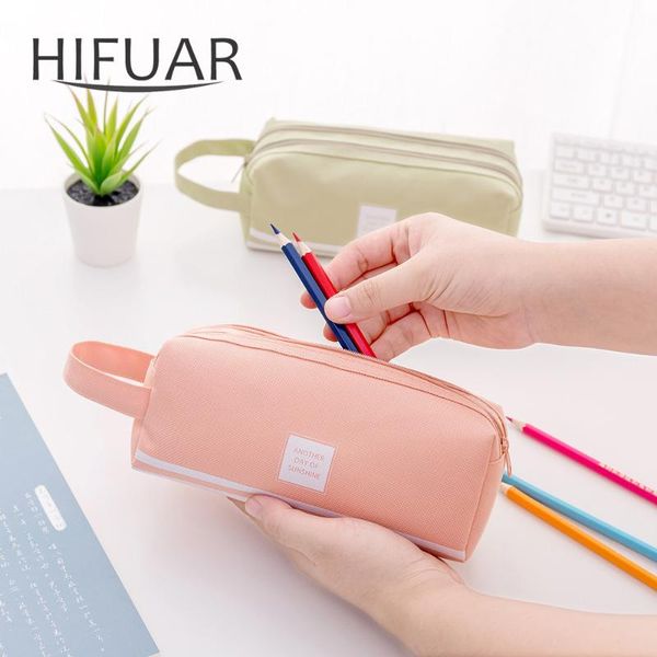 

большая емкость двойной молнии pen holder организатор канцелярские путешествия многофункциональный cosmetic bag