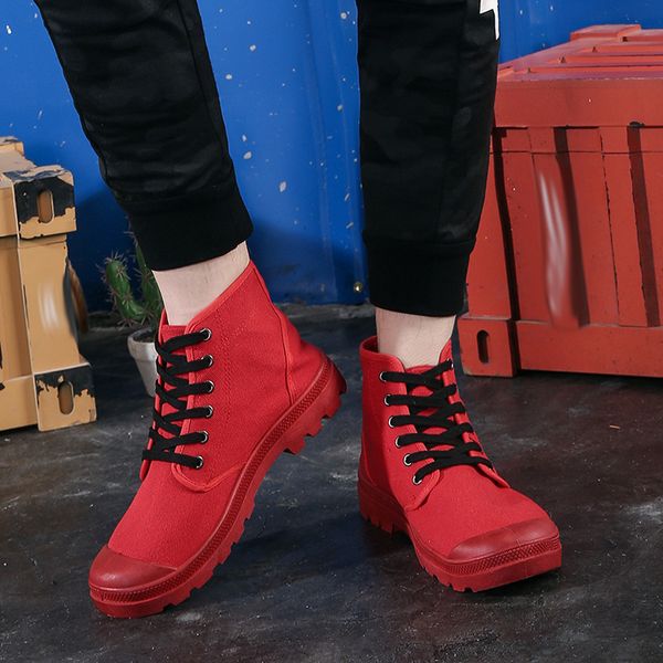 

Summer and Spring Men Boots Comfortable Couple Canvas Quality High Top Shoes Men New Casual Shoes Breathable