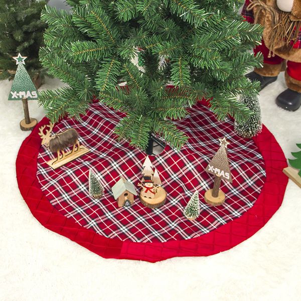 

100cm christmas decoration lattice design christmas tree skirt tree carpet apron holiday decorations ornaments
