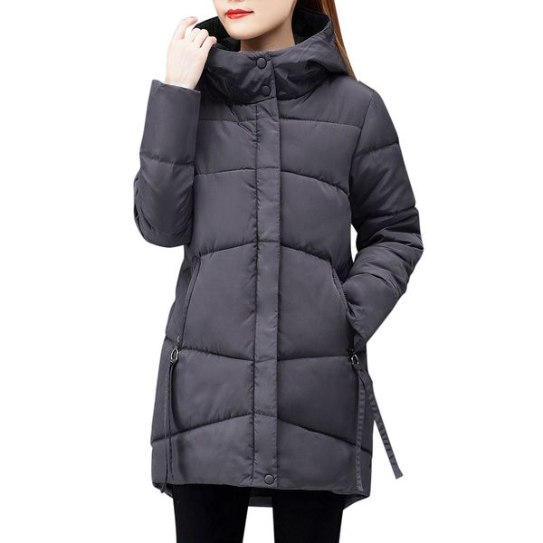 

hooded ladies coat long coats parka oversize colour jacket mid-long women winter thick jacket down women winter, Black