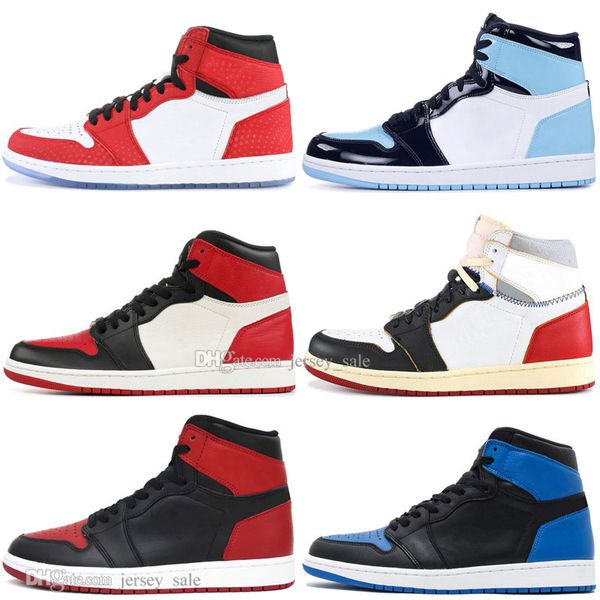 

with box fashion 1 og banned bred toe spider-man unc 1s 3 mens basketball shoes homage to home royal blue men sports designer sneakers