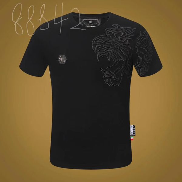 

early spring 2020 new color block letter logo short sleeve tee double strand fine cotton fabric black and white 24